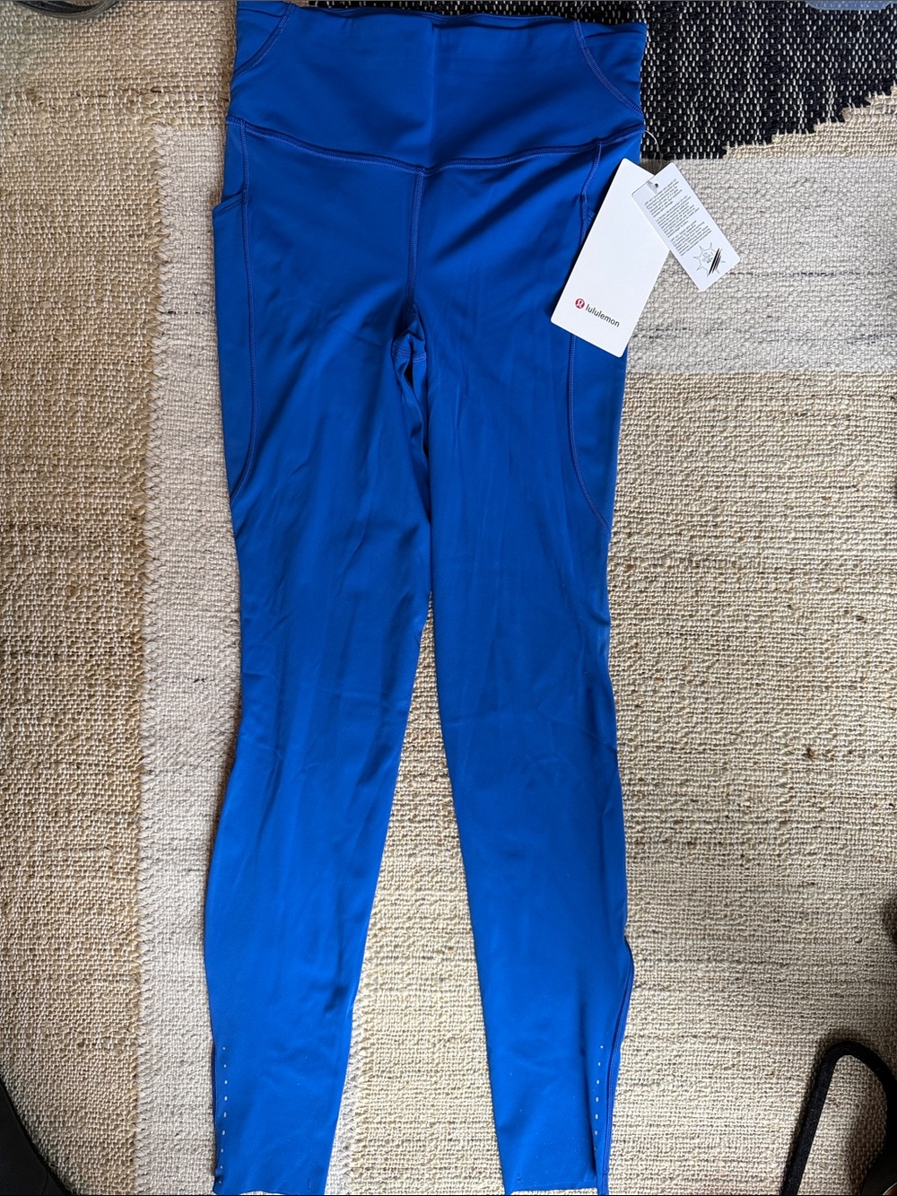 Lululemon Athletic Leggings in Bright Blue size: 6